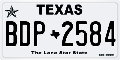 TX license plate BDP2584