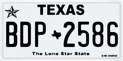 TX license plate BDP2586