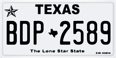 TX license plate BDP2589