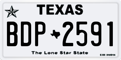 TX license plate BDP2591