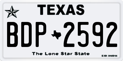 TX license plate BDP2592