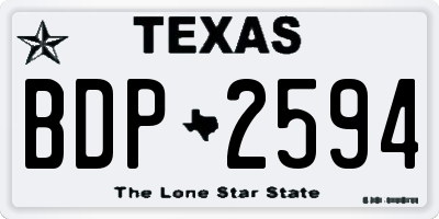 TX license plate BDP2594