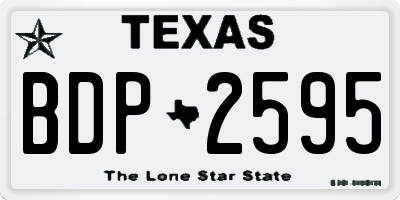 TX license plate BDP2595