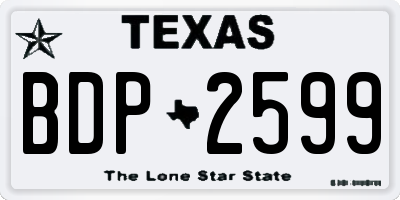 TX license plate BDP2599