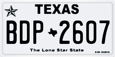 TX license plate BDP2607