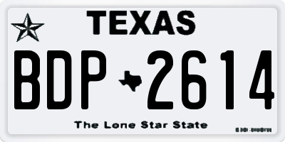 TX license plate BDP2614