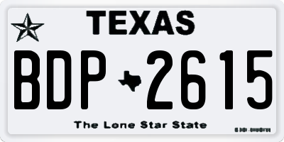 TX license plate BDP2615