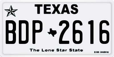 TX license plate BDP2616