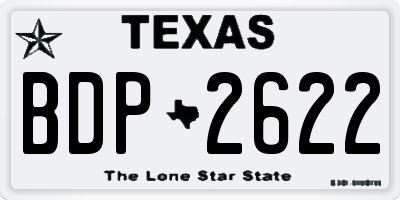 TX license plate BDP2622