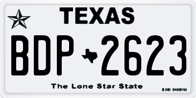 TX license plate BDP2623