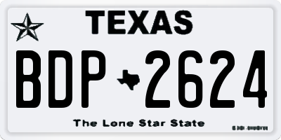 TX license plate BDP2624