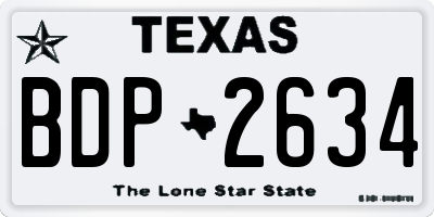 TX license plate BDP2634