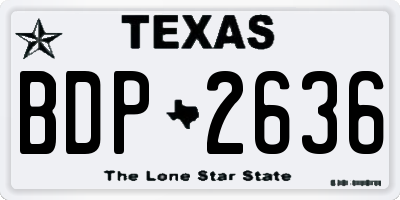 TX license plate BDP2636