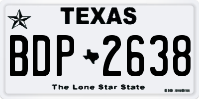 TX license plate BDP2638