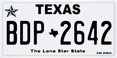 TX license plate BDP2642