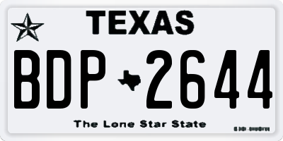 TX license plate BDP2644