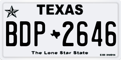 TX license plate BDP2646