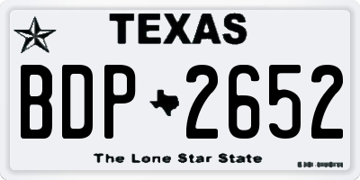 TX license plate BDP2652