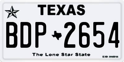 TX license plate BDP2654