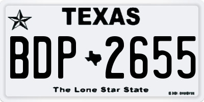 TX license plate BDP2655