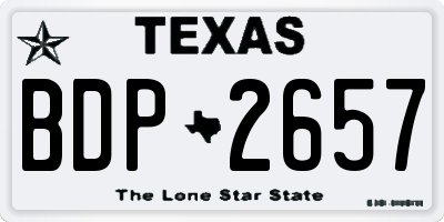 TX license plate BDP2657