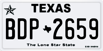 TX license plate BDP2659
