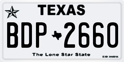 TX license plate BDP2660