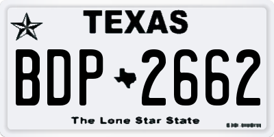 TX license plate BDP2662