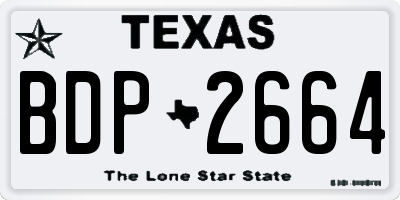 TX license plate BDP2664