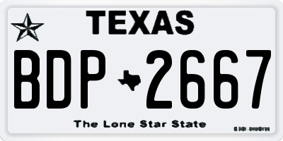 TX license plate BDP2667