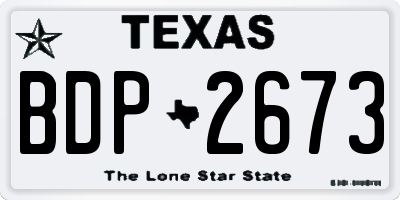 TX license plate BDP2673