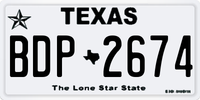 TX license plate BDP2674