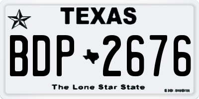 TX license plate BDP2676