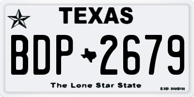 TX license plate BDP2679