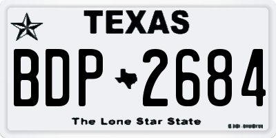 TX license plate BDP2684