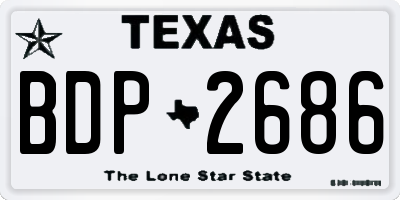 TX license plate BDP2686