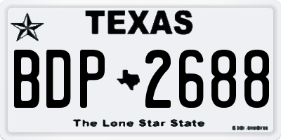 TX license plate BDP2688