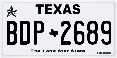 TX license plate BDP2689