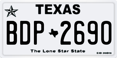 TX license plate BDP2690