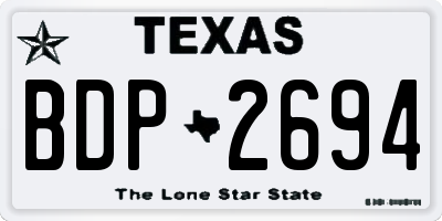 TX license plate BDP2694