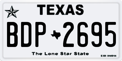 TX license plate BDP2695