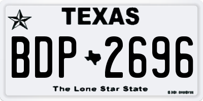 TX license plate BDP2696