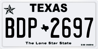TX license plate BDP2697