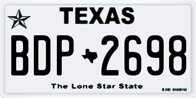 TX license plate BDP2698