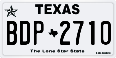 TX license plate BDP2710