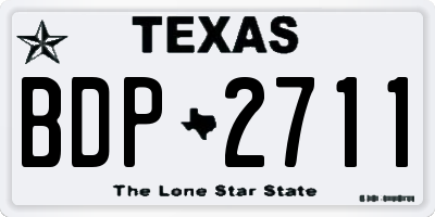 TX license plate BDP2711