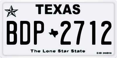 TX license plate BDP2712