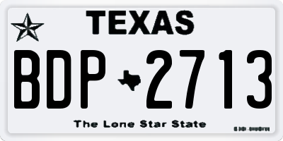 TX license plate BDP2713