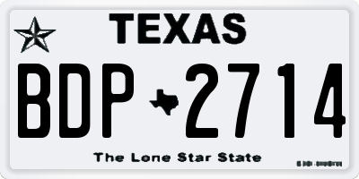 TX license plate BDP2714