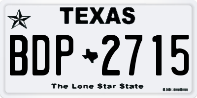 TX license plate BDP2715